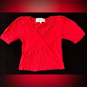 Vibrant Red Fitted Crop Tee
